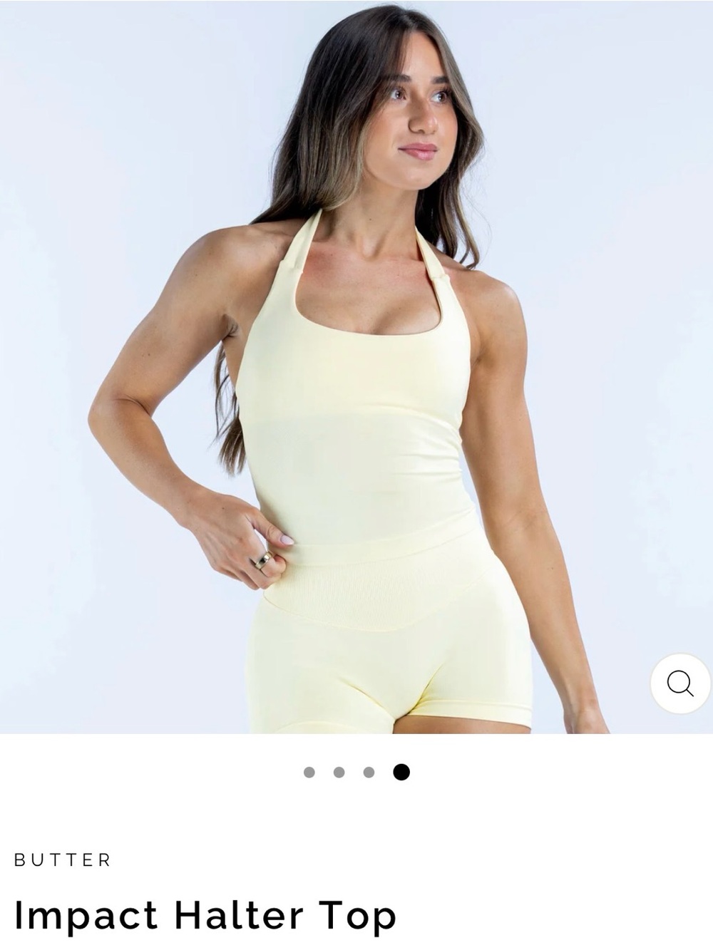 ISO Dfyne Impact Halter Top in Butter Yellow